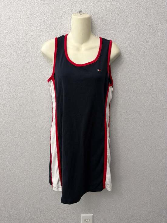 Tommy Hilfiger Dresses & Skirts - Tommy Hilfiger Vintage 90s Colorblock Striped Tank Top Dress Navy Blue